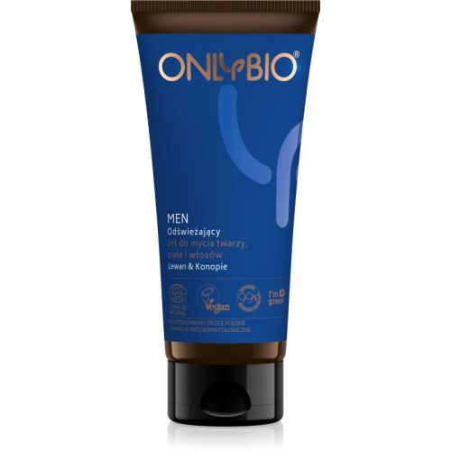 ONLYBIO MEN - Verfrissende gel voor het wassen van gezicht, lichaam en haar! 200 ml