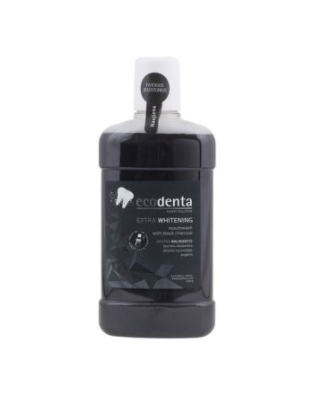 ECODENTA - Wybielający, antybakteryjny płyn do płukania do zębów z czarnym węglem! 480 ml