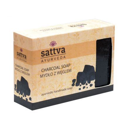 Sattva Ayurveda - Glicerynowe mydło z węglem - oczyszcza, zmniejsza wydzielanie sebum!  125g
